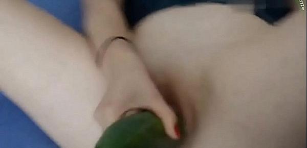  Tight Brunette Teen Has Fun With Huge Cucumber And Has Creamy Orgasm Hot Amateur Cucumber Cam Homemade